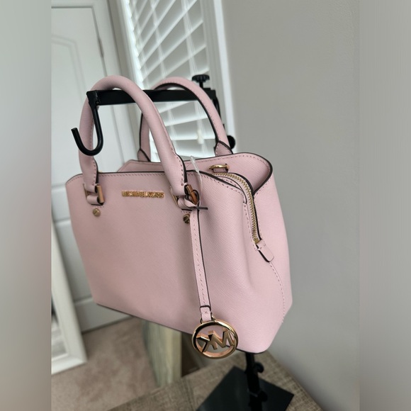 NWT MICHAEL KORS SAVANNAH BLOSSM  SMALL SATCHEL SAFFIANO LEATHER - Picture 3 of 10